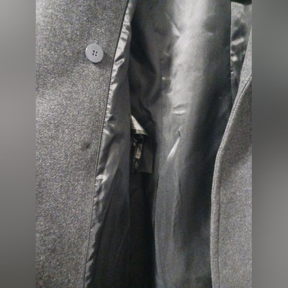 MNG Mango *Committed* Belted Double Breasted Wool Coat, Drk Gray Sz XXS NWT - Picture 8 of 15